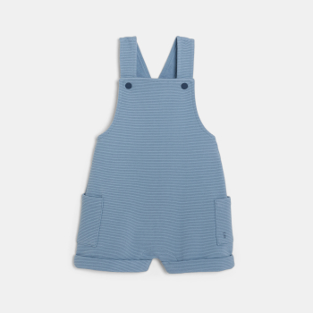 سالوبيت قصير من القطن الفاخر وبودي برسوم حيوانات باللون الأزرق للفتيان الصغار.